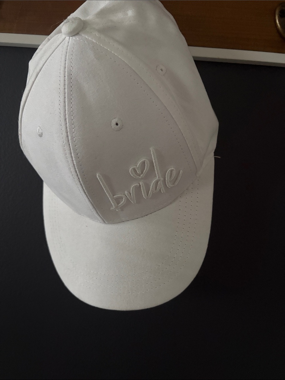 Embroidered 'Bride' White Baseball Cap
